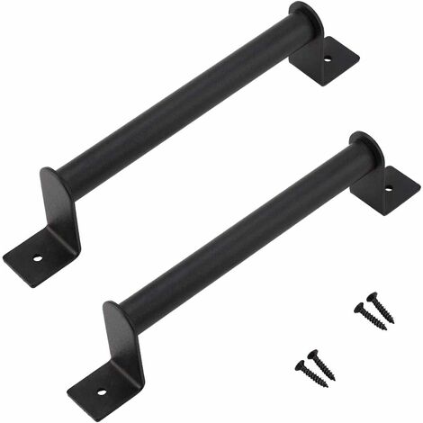 2 Stück Scheunentür-Griff Massiver Stahl-Türgriff mit Schrauben Schwarzes Vintage Style Türbeschläge Schranktüren Handgriff für Schieben des Scheunentorschranks,Gartentor