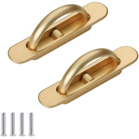 2 Stück Schrankgriffe, eingelassene Türgriffe, Tatami-Griffe aus Zinklegierung, verdeckte Schubladengriffe, eingelassener Bodenknopf 85 mm