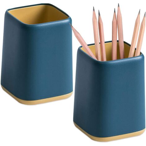 2 Stück Kunststoff Desktop Stifthalter Bleistift Topf Briefpapier Organizer für 