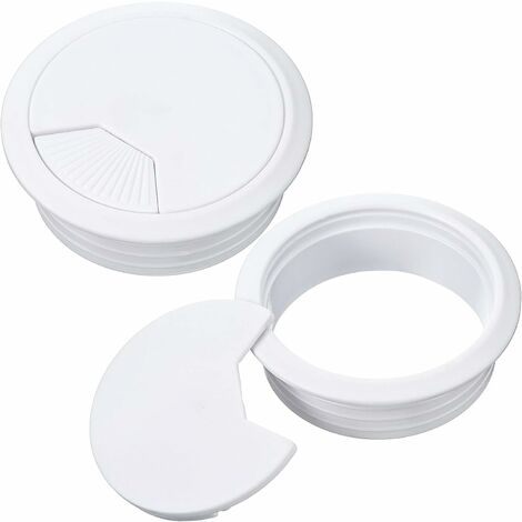 2 Stück Schreibtisch-Tülle, Schreibtisch-Kabel-Draht-Tülle-Kabel, PC-Computer-Schreibtisch-Kunststoff-Tülle, Aufgeräumte Drahtloch-Abdeckung Draht-Organizer, 60 mm / 2,36 Zoll Befestigungsloch-Durchme