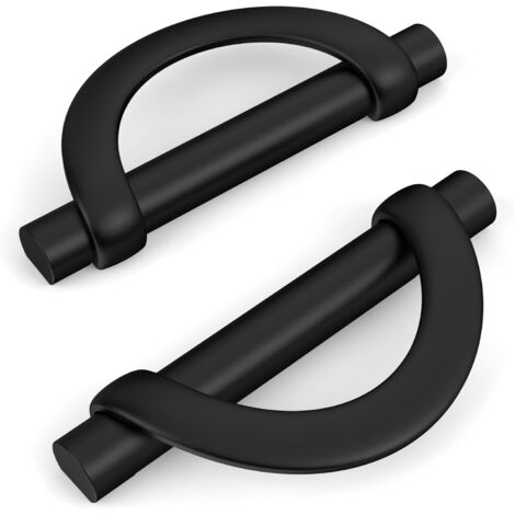 2 Stück schwarzer Küchenschrankgriff mit Schrauben, Zinklegierung, ideal für Schreibtische und Schubladen, Lochabstand 96 mm