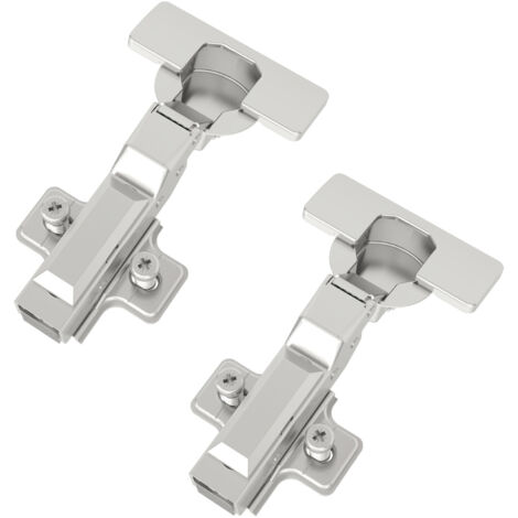 2 Stück SOTECH-SMOOTH Topfband T45 / 105° Mittelanschlag (halb aufliegend) mit Dämpfer und Kreuzplatte inkl. Abdeckkappen.