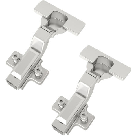 2 Stück SOTECH-SMOOTH Topfband T52 / 105° Innenanschlag (einliegend) mit Dämpfer und Kreuzplatte inkl. Abdeckkappen.
