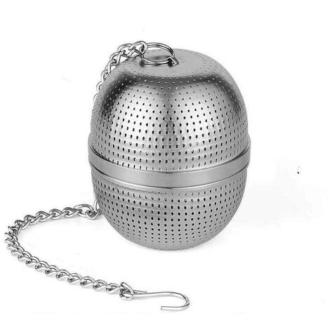 2 Stück Teefilter Edelstahl Teefilter Tasse Brüher, Teeblasen Diffusor, Teefilterkugel, Gewürzkugel mit langer Kette