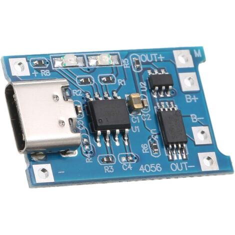2 Stück Typ-C 5V 1A Lithium-Akku-Ladegerätmodul Ladeplatine mit