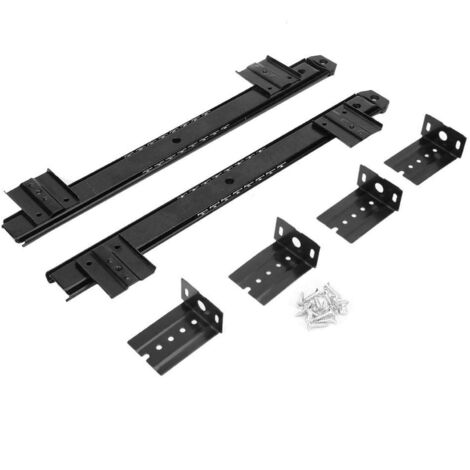 2 Stück verdickte kaltgewalzte Stahl-Computertisch-Tastatur-Gleitschienenhalterung (schwarz)