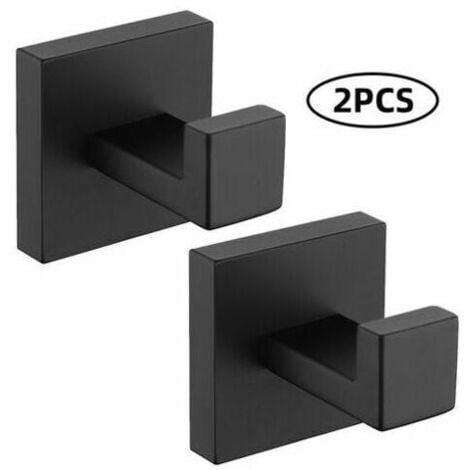 DOLASO 2 Stück Wandhaken, schwarze Handtuchhaken, 304 Edelstahl-Haken, rostfreie Haken, wasserdichte Haken, Badezimmer-Accessoires, Kleiderhaken, schwarz