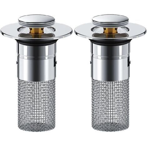 2 Stück Waschbeckenstöpsel, 34-40mm Universal Waschbeckenstöpsel, Pop-Up Abflussfilter Anti-Blockierer, Ablaufstopfen, Badezimmer Zubehör für Badewanne Küche Bad