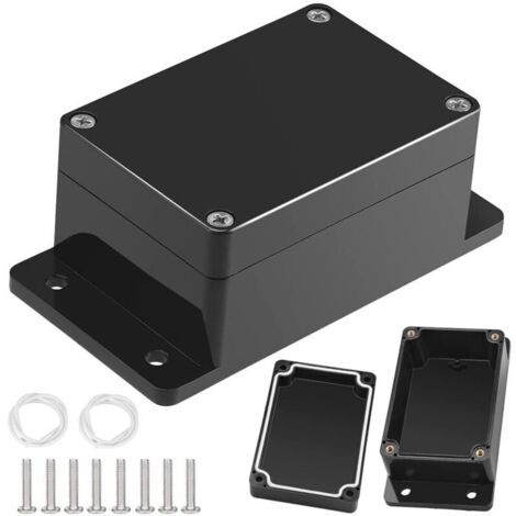 2 Stück wasserdichte elektrische Anschlussdosen, schwarze Kunststoff-Elektronikgehäuse, DIY-Anschlussdose für Elektroprojekte
