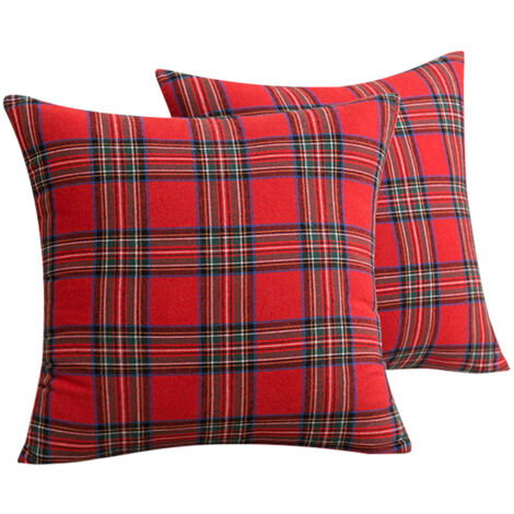 (2 Stück) Weihnachts-Karo-Kissenbezug, einfacher geometrischer Muster-Kissenbezug, karierter Kissenbezug, Weihnachts-Kissenbezug, Bett, Sofa, Heimdekoration