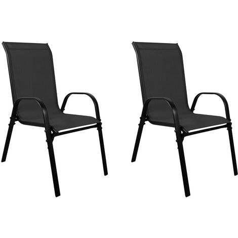 2 Stück XL Stapelstuhl Metall schwarz Textilen -DMC330887-2stk-var