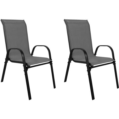 2 Stück XL Stapelstuhl Metall schwarz Textilen -DMC330888-2stk-var