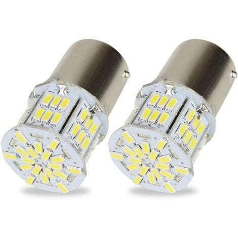 AOUGO 2 Stücke Lampen 1156 BA15S P21W LED Lampe 3014 54SMD Super Helles Weiß für Auto Auto Rücklicht Blinker Lampe Rückfahrscheinwerfer 12 V 6500 Karat