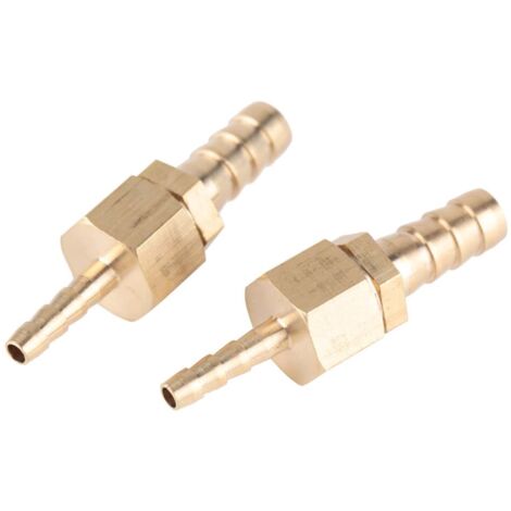 2 Stücke Messing Schlauchanschluss, Barb Splicer Mender Reduzieren Fitting Air Boat Kraftstoffschlauch Joiner Reducer(4-8mm)