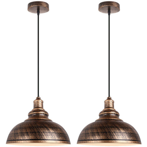 2 Stücke Pendelleuchte Retro Hängelampe Bronze Kronleuchter für Kücheninseln Esszimmer Cafés