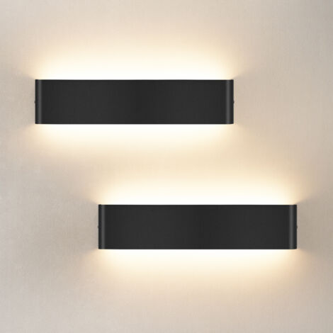 2 Stücke Wandleuchte Innen 40CM, 18W Wandlampe mit Up und Down Lichtquelle, 3000k Warmweiß Moderne LED Lampe, Wandlichter aus Aluminium-Druckguss