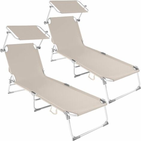 2 sun loungers aluminium Victoria 4 settings - reclining sun lounger, sun chair, foldable sun lounger