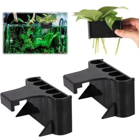 2 Support Plantes Aquarium, 5 Trous Boîte Jardinière Plastique Plantes Aquatiques Support Tasse Suspendu Panier Plantes d'Aquarium Support Suspension Accessoire pour Décorations d'Aquarium,noi