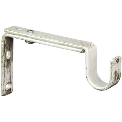 2 supporti 11-15 cm avorio oro piattina per tubo tenda diametro 20 mm
