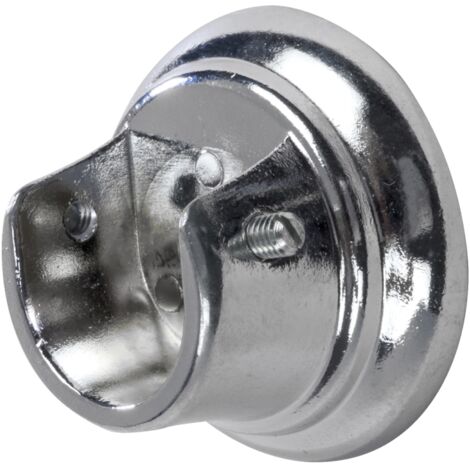 2 supporti laterali cromo per tubo tenda diametro 20 mm