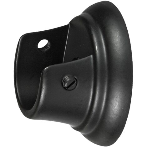 2 supporti neri laterali per tubo tenda diametro 20 mm