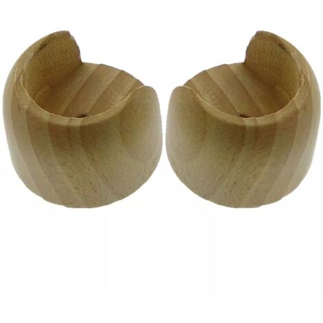 2 supporti parete/parete per bastone ø28mm - colore naturale.