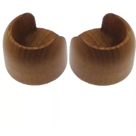 2 supporti parete/parete per bastone ø28mm - colore teak.