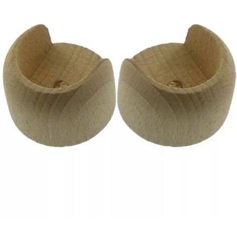 2 supporti parete/parete per bastone ø28mm sbiancato.
