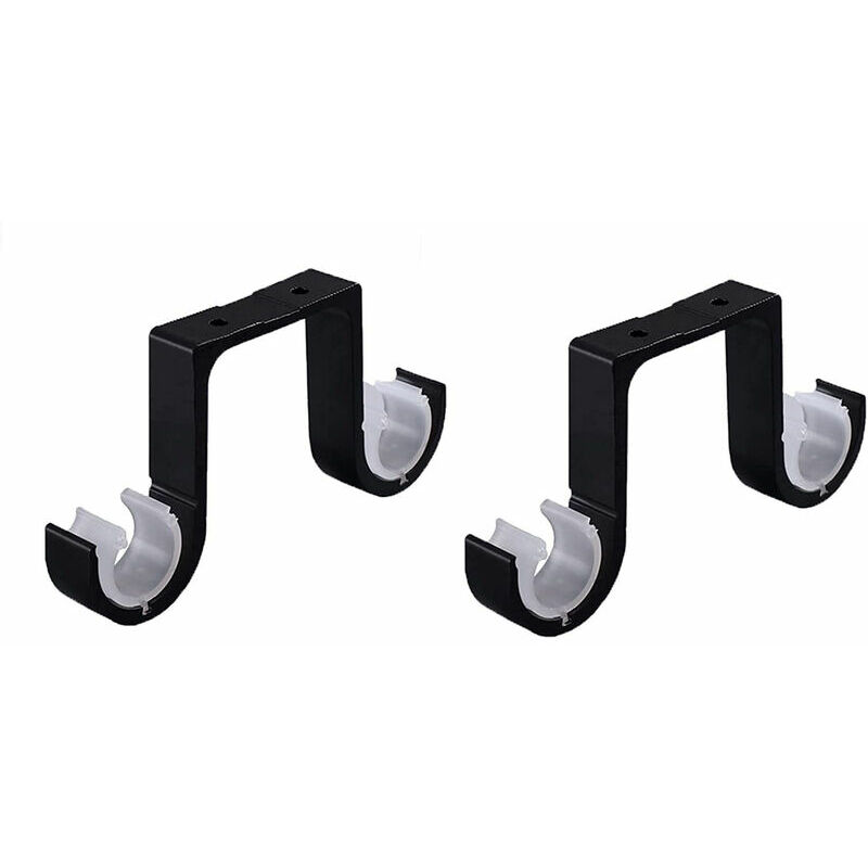 Lucky-88 - Support de tringle à rideau 2 pièces support mural double tringle à rideau plafond alliage d'aluminium antirouille adapté au diamètre de