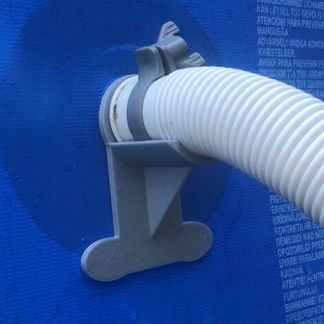2 supports de tuyau de piscine: Gris - Soutien des tuyaux de 30 à 37 mm,