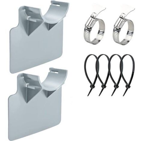 2 Supports de Tuyau de Piscine, pour tuyaux de 30 mm à 38 mm, compatible avec les piscines Intex et Bestway (Gris)