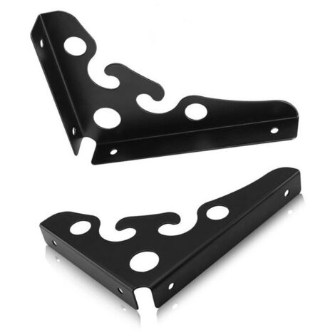 2 supports d'étagère murale noirs (150 mm) - AquaForge
