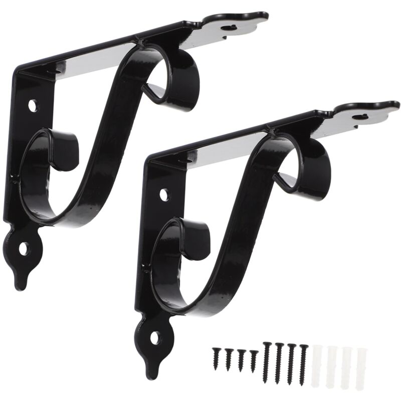 2 Supports En Fer Montés Supports Dangle Robustes Pour Étagères Conception Compacte Pour Un Rangement Facile Multifonctionnel