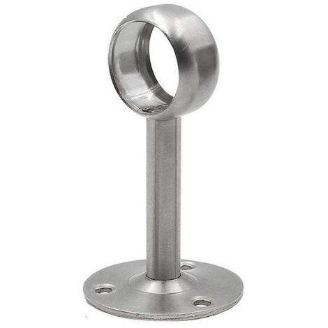 2 Supports en U en Acier Inox de 25mm pour Tringle à Rideau, avec Vis et Tubes d'Expansion pour Armoire de Douche.