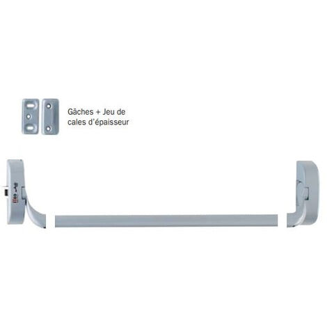 2 Supports IDEA barre + 1 mécanisme H/B + 1 gache et cales d'épaisseur ISEO - Gris - Non coupe feu - 9414000705 - Gris