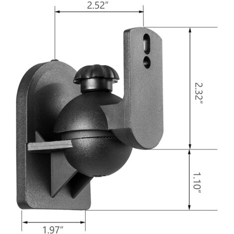 2 supports muraux en nylon pour enceintes, réglables pour home cinéma et bibliothèque, fixation solide