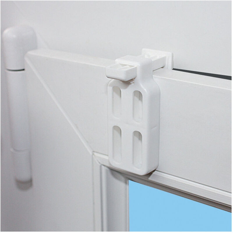 Lot de 3 de fixations sans percer &agrave; serrer en pvc pour store sur fen&ecirc;tre avec joint - Blanc