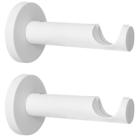 2 Supports pour Tringle à Rideaux, Mural, Diamètre 20, Saillie 76, Fixation par Vis