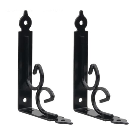 2 supports triangulaires européens épais, étagère murale, support de cloison, table (noir, longueur 300 x 1) - AquaForge