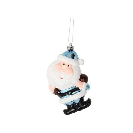 2 Suspensions Pere Noel et sa hotte bleu