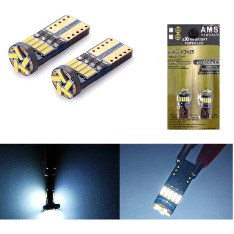 Комплект от 2 броя T10 Led крушки 15 SMD светодиода W5W 12V бяла светлина в блистер
