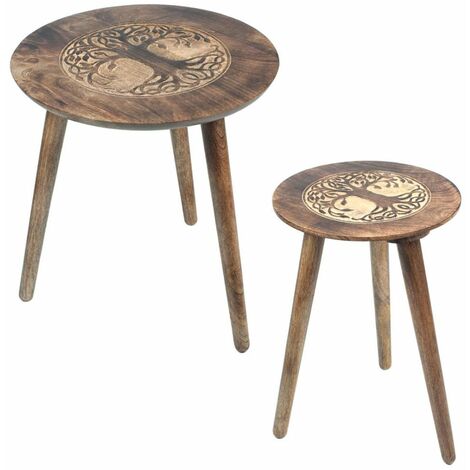 2 Tables d'appoint arbre de vie