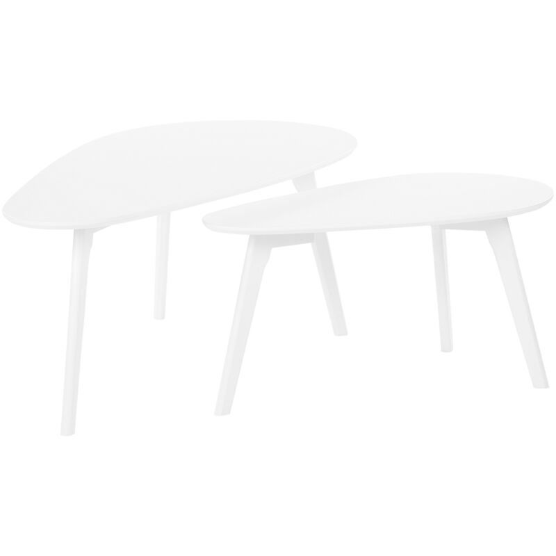 Lot de 2 tables basses blanches FLY III