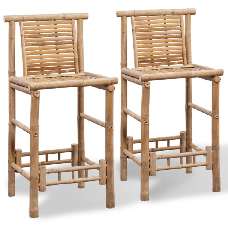 Vidaxl - Tabourets de bar lot de 2 bambou