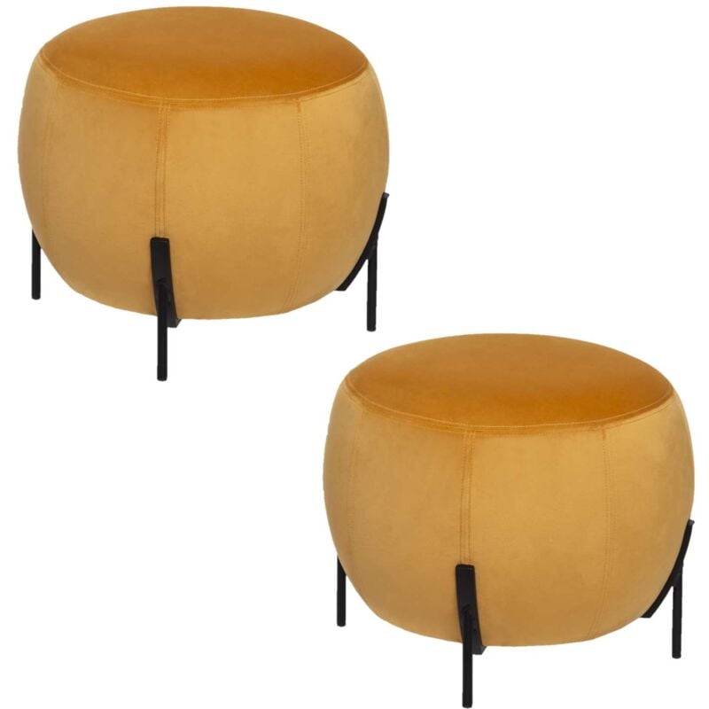 2 Tabourets design velours Calabaza