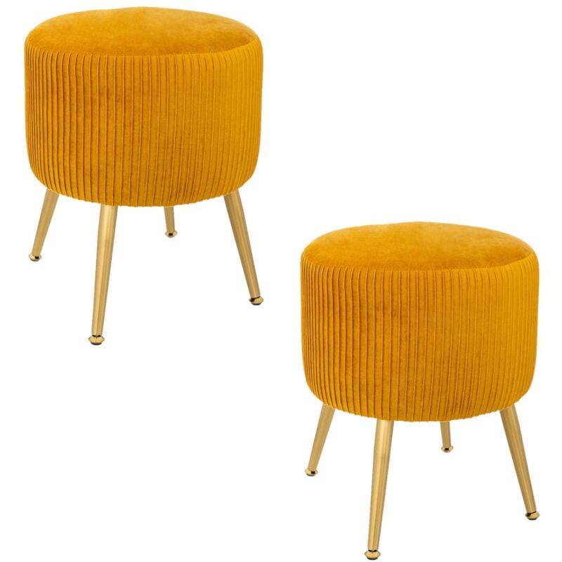 2 Tabourets design velours Contempo Solaro