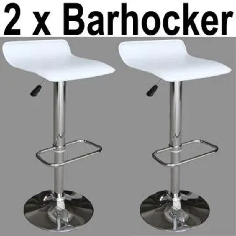 

2 taburetes de la barra asientos planos blancos - Blanco