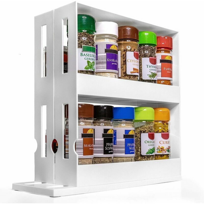 Ephé - 2 étagères, étagère à épices extensible, système d'organisation d'étagère de cuisine, supports à épices