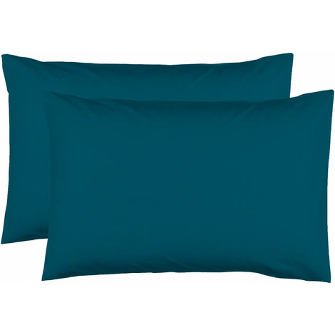 2 Taies d'Oreiller 50 x 70 cm - Bleu Canard