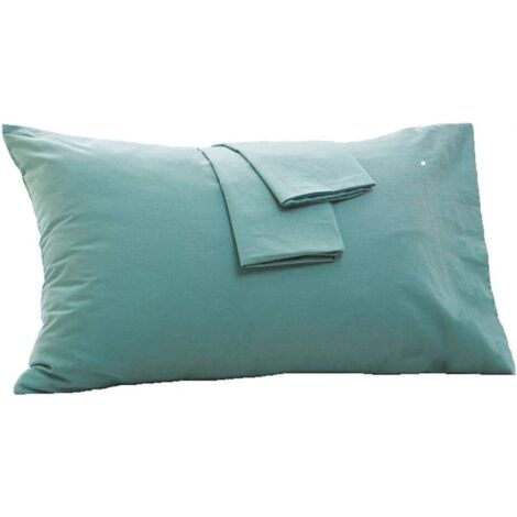 2 taies d'oreiller 50x70cm 100% coton taies d'oreiller anti-acariens différentes couleurs et tailles adaptées à la maison, taies d'oreiller d'hôtel (vert-50x70cm)